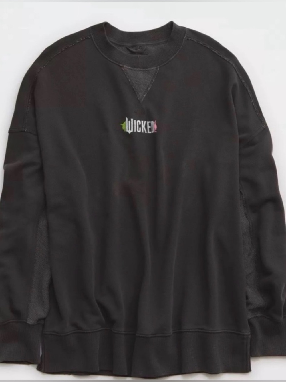 Aerie x Wicked Big Chill Crew oversized Sweatshirt size large in smoked gray